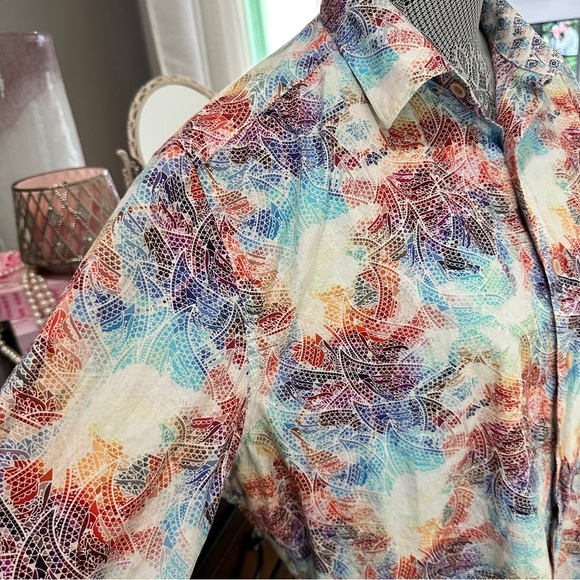 Robert Graham Classic Fit Long Sleeve Button Front Shirt Multicolor Print Size L - Picture 5 of 14